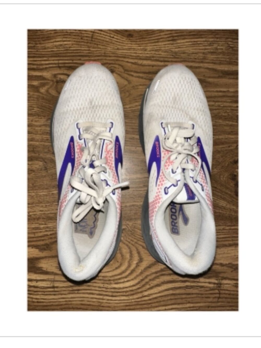 Brooks Ghost 14 Running Shoes - Women's Size 7.5 B - White/Purple/Pink